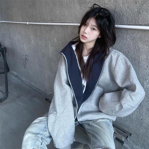 抖音得物高品质二开 26春装美式重磅宽松结构双面连帽卫衣外套W68图片