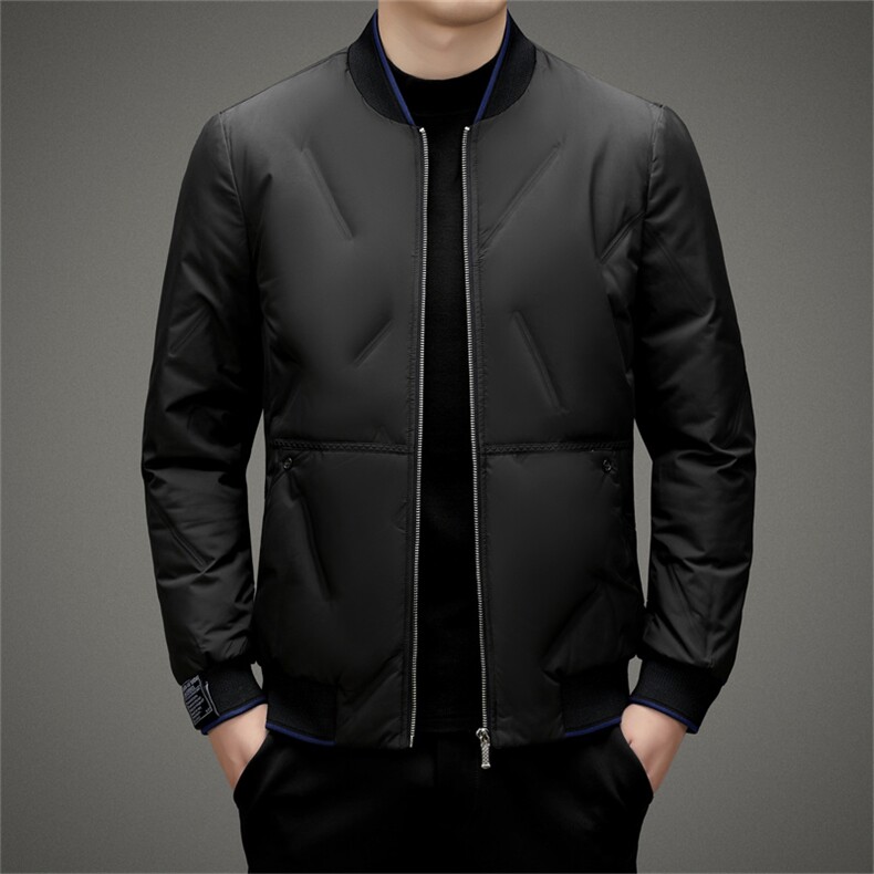 冬季新款男士宽松免烫羽绒服爸爸装中年休闲上衣厚款保暖外套,男装羽绒服,电商B212（原钱塘6029）