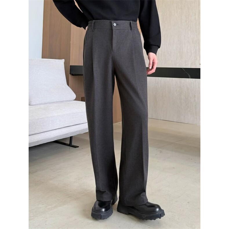 冬季毛呢裤男通勤休闲裤修身锥形西装裤加厚款男裤子垂坠感长裤潮，男装西服套装，星座410-6（原星座1304-1）