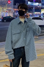 2025春韩系翻领牛仔毛边外套男潮牌美式高街休闲大码夹克J528-P70，男装夹克，电商A001-1