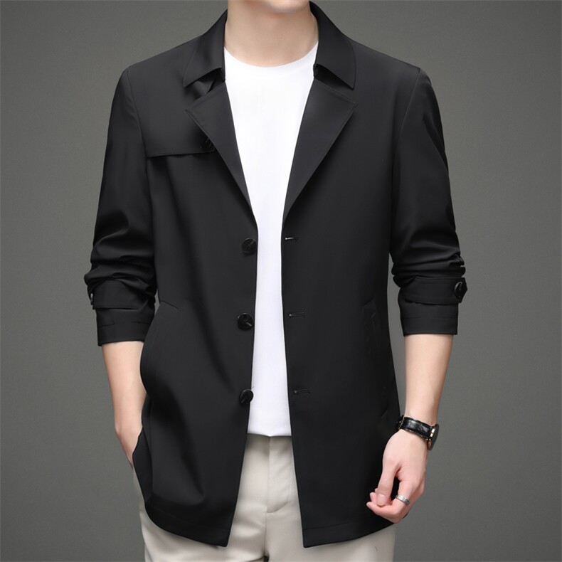 2022风衣男中款秋季中年商务休闲时尚百搭新款秋装外套上衣男装，男装风衣，电商B212（原钱塘6029）