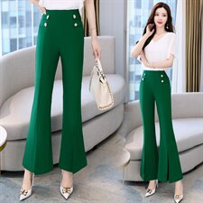 时尚显瘦高腰阔腿裤女夏季新款气质百搭通勤休闲裤，女装休闲裤，火爆靓佳人