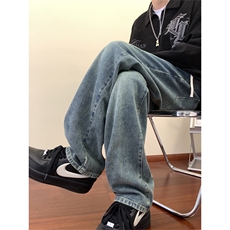 大量现货，抖音高品质!宽松直筒牛仔裤男A080-9299-特P38控68，男装牛仔裤，电商A080
