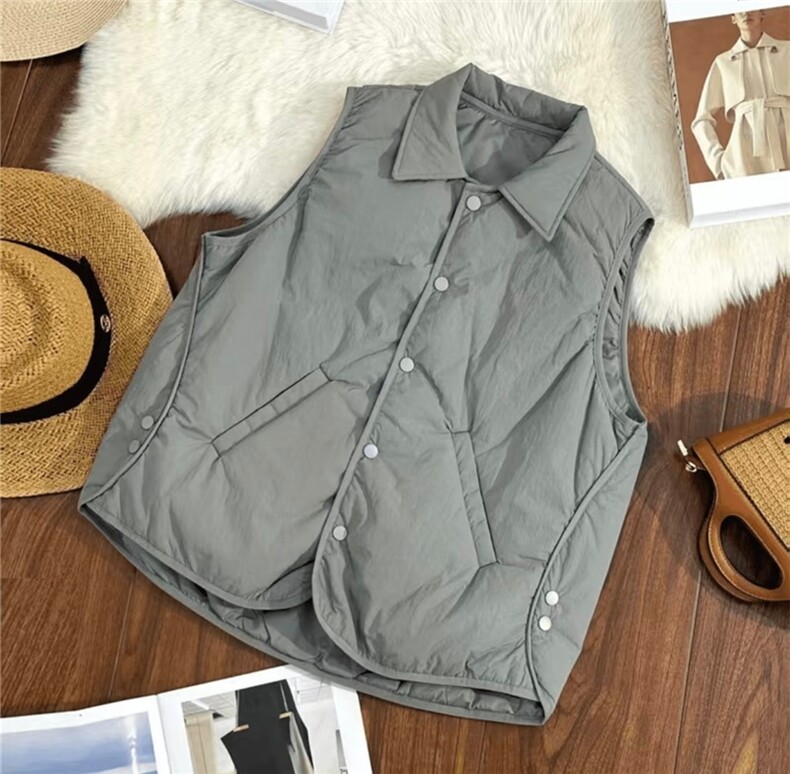 2025百搭时尚翻领棉马甲，女装马甲，湘姗
