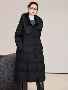 韩版加长款过膝羽绒服2025冬季连帽立领防风A字宽松棉袄图片