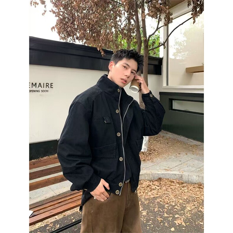 网图有货美式vingate卡其色工装夹克男女宽松哈灵顿外套A901-P78,男装夹克,星座1505