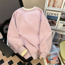 EE107-P65华棉复合真超加绒假两件卫衣女冬圆领保暖上衣大码女装，男装卫衣，星座911-3