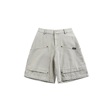 REEZ店主穿搭水洗伐木牛仔短裤男夏季宽松阔腿直筒短裤ND1105，男装牛仔裤，星座1116A（原606A-3）