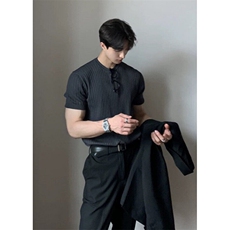 网T-2026新品针织毛衣短袖T恤凉感POLO衫T恤条纹打底衫WK10-P35，男装T恤，星座610B-1