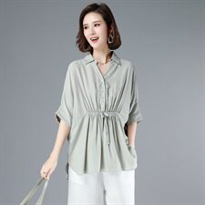 夏季休闲气质高端时尚女装大码阔腿裤新款2025棉麻洋气，女装衬衫，奕阳依阁