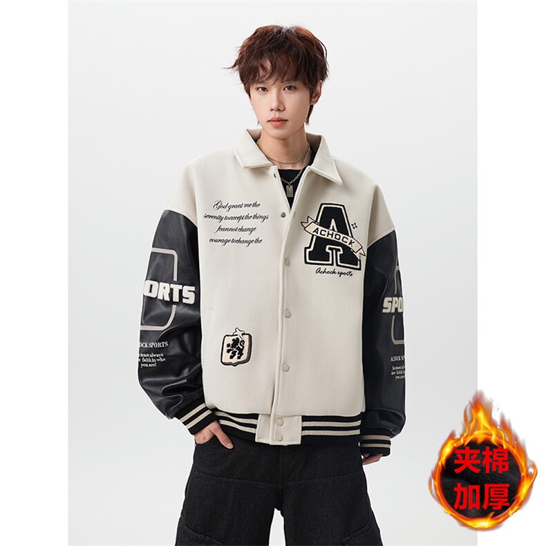 JKDD011-常规P68夹棉P78新款夹棉毛巾绣棒球服夹克棉衣棉服,男装夹克,星座712A-1