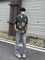 cleanfit夏季弹力牛仔裤男美式高街vibe裤灰色水洗做旧牛仔裤，男装牛仔裤，星座310A-4