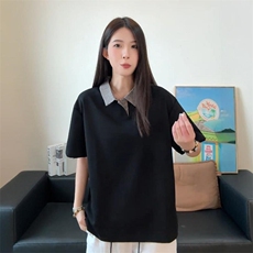 得物抖音高品质二开夏季美式潮牌假两件格子衬衫翻领高街短袖T恤，男装T恤，电商A486