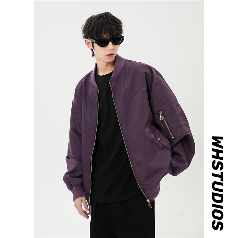 港风日系复古设计感贴袋拼接立领夹克男 XZ213-JK4321-P108控128图片