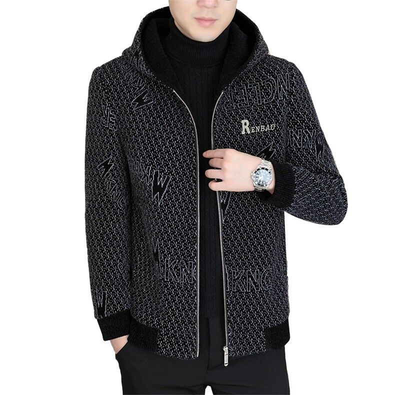 冬季新款加厚加棉连帽潮流百搭男士毛呢外套大衣D37P155控238,男装毛呢大衣,电商B226