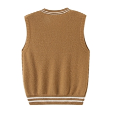 儿童秋冬时尚高级保暖羊绒背心简约舒适经典V领设计，童装马夹/背心，瑞上羊绒