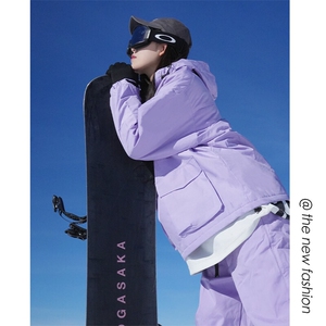 港风连帽防水大口袋男女户外中性滑雪服加棉加厚棉服外套M33-P145图片