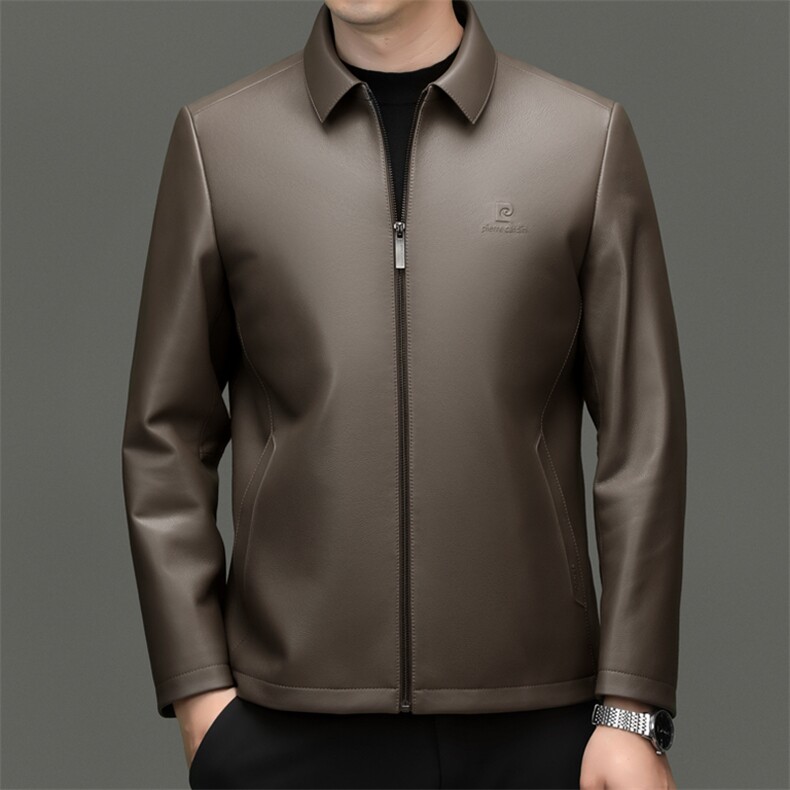 DLSN29508春秋新款海宁男式原生态头层绵羊皮真皮皮衣男翻领修身，男装皮衣，电商B360A（原721A）