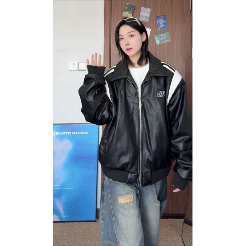 冬季宽松设计感拼接皮棉衣潮休闲加厚外套XZ811A-MF160-P125,男装棉衣,星座811A