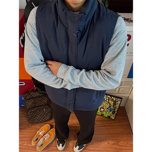 现货5W件冬季三防硬挺boxy短款立领棉衣马夹外套加厚马甲保暖棉服图片