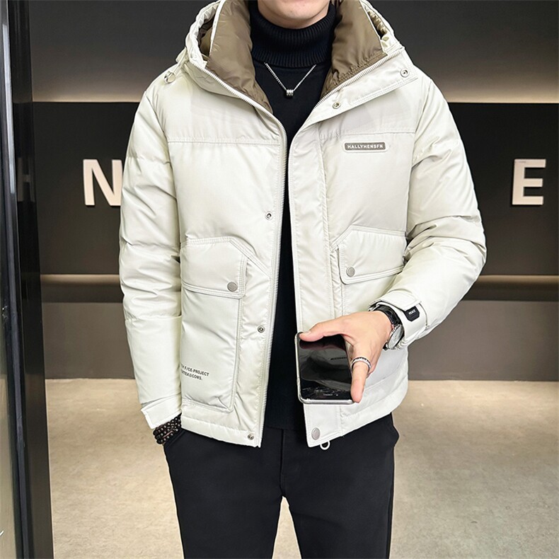 羽绒服男冬季2025新款短款加厚保暖连帽外套A313-6113-P175,男装羽绒服,电商A313