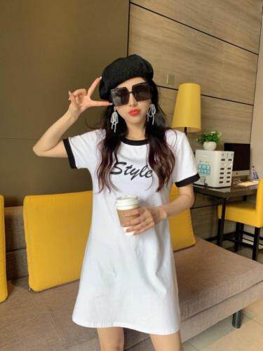 夏季新款t裙印花撞色，女装，9·9九尚逸品