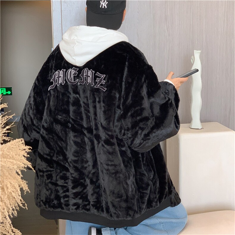 复古刺绣棒球服男秋冬季加厚羊羔毛外套加绒痞帅夹克W2257-P58,男装夹克,星座512-2