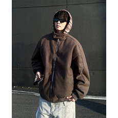 加绒加厚冬男连帽棉衣毛呢条纹格子夹棉棉袄卫衣外套MA9341P92，男装卫衣，星座1013-1