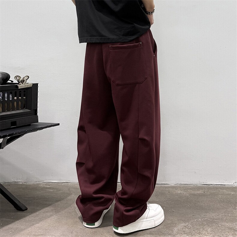 安可拉红休闲裤子男士春秋冬季2025新款弯刀男裤运动卫裤9356P80,男装休闲裤,电商B332-1