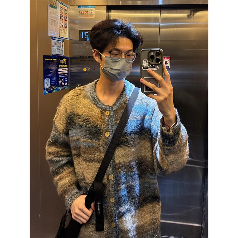 【有货】彩条渐变条纹开衫毛衣针织衫 MY731 特P58图片