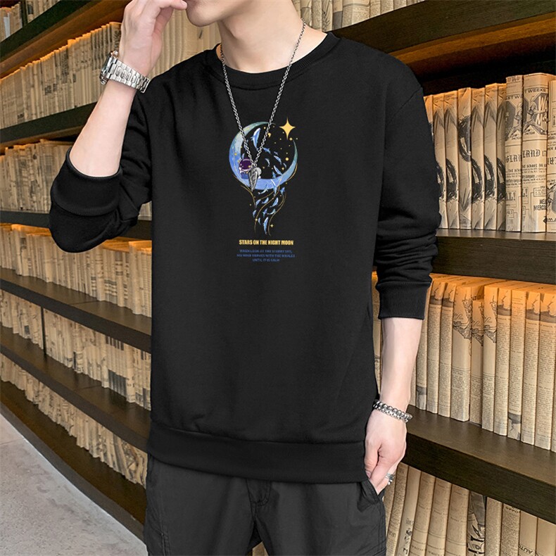 外贸跨境现货跑量2025秋季新款休闲大码男士印花圆领卫衣F166-P15,男装卫衣,星座1816-2（原1210–2）