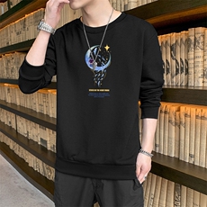 外贸跨境现货跑量2025秋季新款休闲大码男士印花圆领卫衣F166-P15，男装卫衣，星座1816-2（原1210–2）