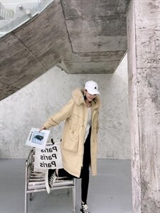 大毛领 长款派克图片