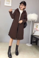 风衣潮流中长款长袖简约青春连帽2021年秋季长袖中长款，女装风衣，深水步