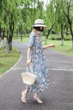 【现货】夏季新款苎花连衣裙，女装连衣裙，依鼎衣典