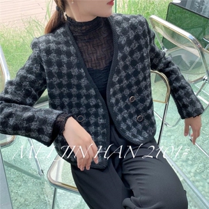 美巾涵5121 格子小短裤尼外套图片