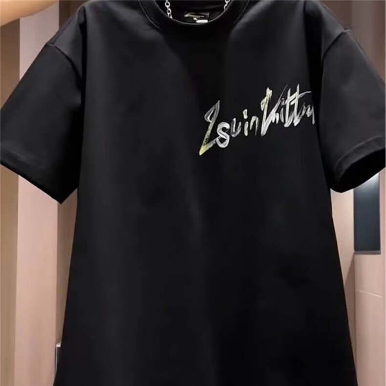 潮牌夏季重磅短袖T恤男ins潮手绘笑脸印花宽松青少年情侣半袖,男装T恤,星座1210-1