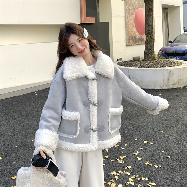 现货25冬装新款通勤火焰复合皮毛一体短款女182A-8596P190K268,女装皮草,浙宝182A