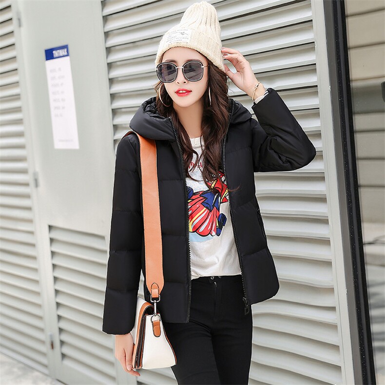 2020年冬季拉链连帽棉衣/棉服长袖加厚短款直筒休闲时尚清纯，女装棉衣/棉服，香水丽阁