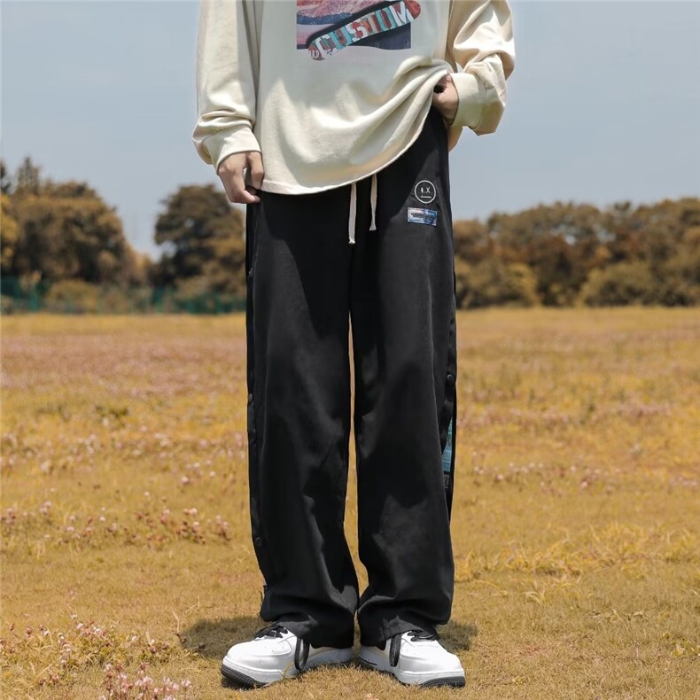 男秋季新款港风休闲裤刺绣排扣WK422P30,男装休闲裤,星座1116-2