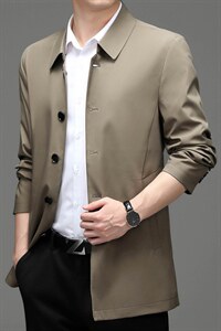 BH208钱塘2020-2秋季新款翻领男士夹克外套中长款休闲上衣P125图片