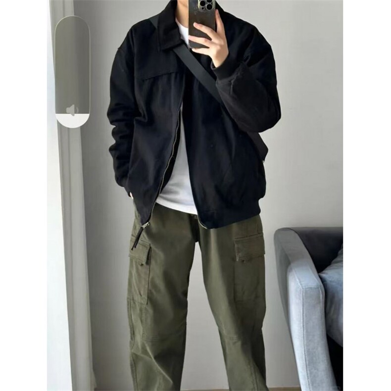 大货拼色衬衫领纯棉宽松夹克男上衣外套DSA157B-J182-P75,男装夹克,电商A157B
