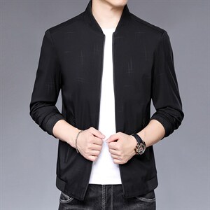 中年男印花立领夹克男2023春季新款时尚休闲上衣爸爸装外套，男装夹克，电商B212（原钱塘6029）