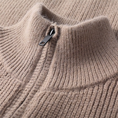 秋冬长拉链毛衣男外套保暖口袋毛线开衫拉链针织休闲加厚男装，男装针织衫/毛衣，钱塘6003（原4033）