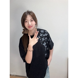 万针全刺绣工艺抖音得物高品质260克重磅纯棉双纱美式高街短袖T恤图片