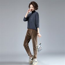 气质显瘦百搭减龄宽松时尚潮流休闲短款减龄柔软舒适，女装套装/套裙，独衣靓