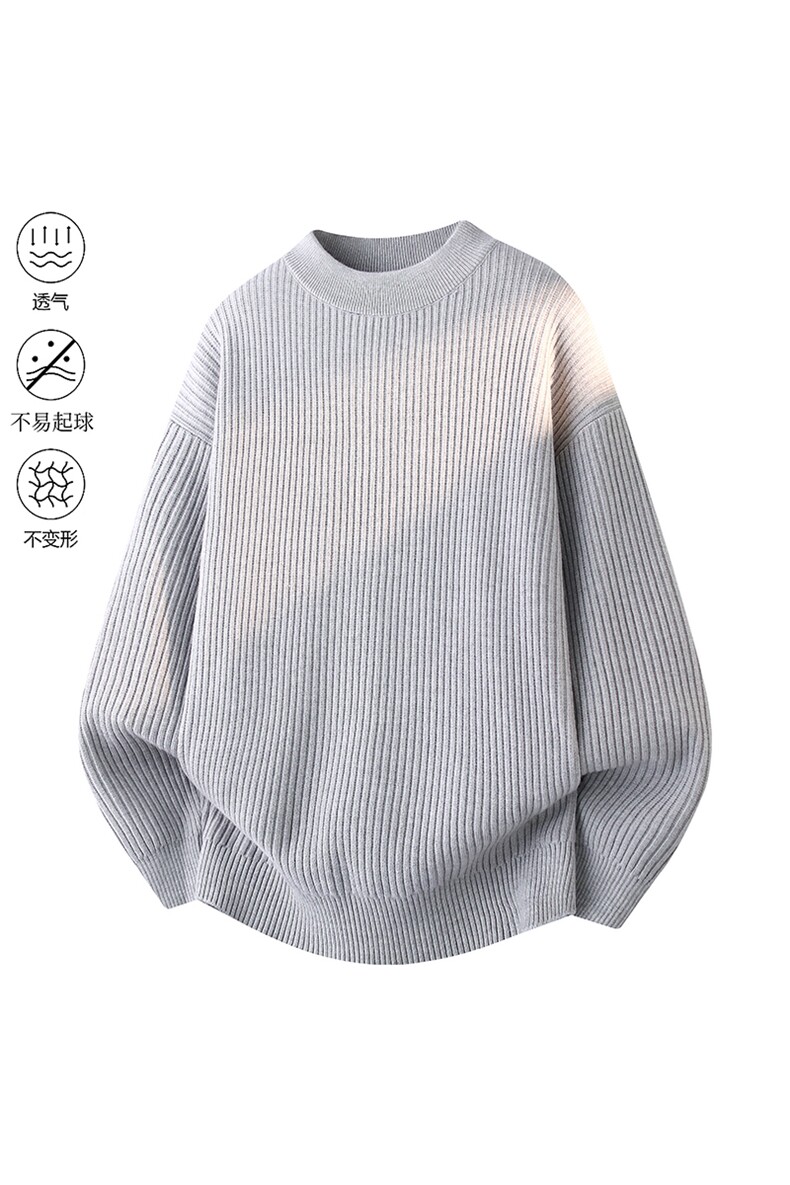 City秋冬加厚高品质设计感纯色街头中领针织毛衣2025MZ85-P48,男装针织衫/毛衣,星座610B-1