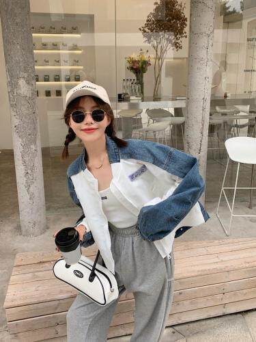 牛仔拼接外套，其它，QY2