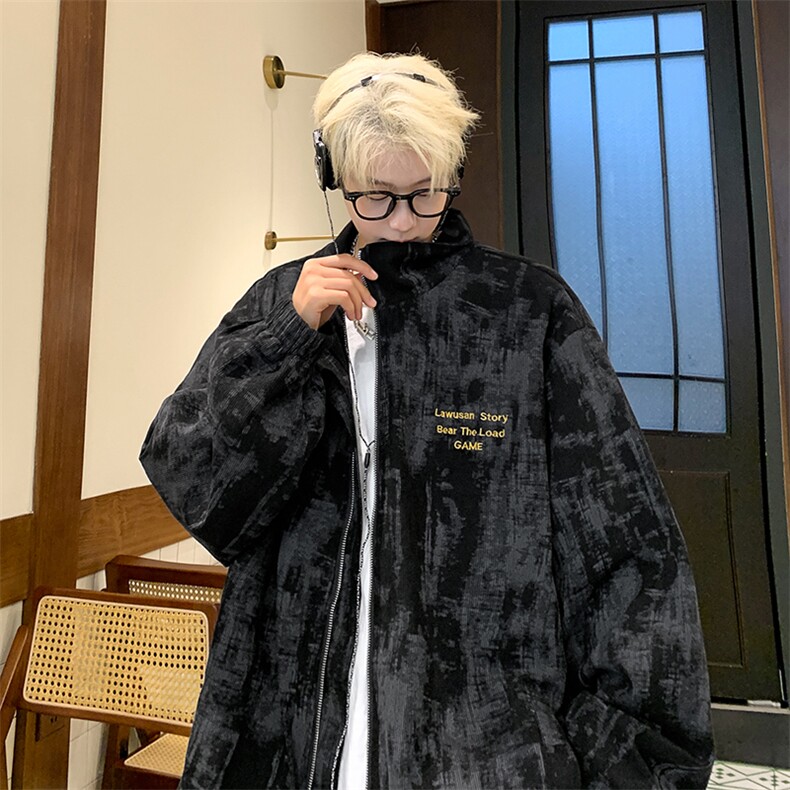 秋季灯芯绒港风帅气刺绣夹克外套情侣男女JK60-特P65，男装夹克，星座201-4