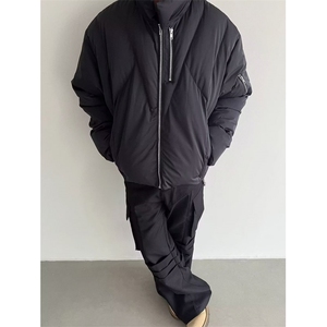 时尚设计感小众肩膀棉衣男冬季宽松保暖立领面包服潮 M529图片